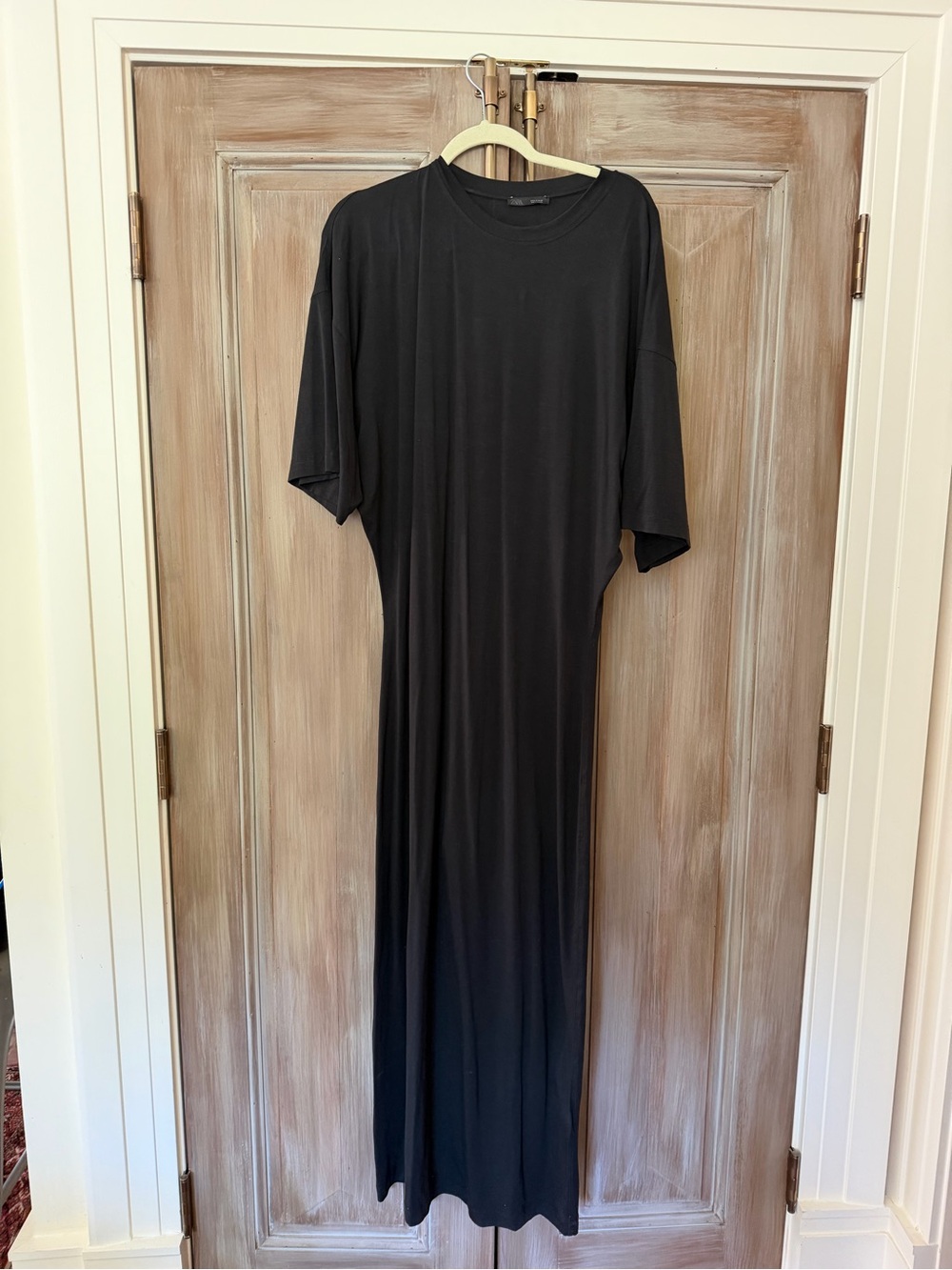 Zara Black Maxi T-Shirt Dress